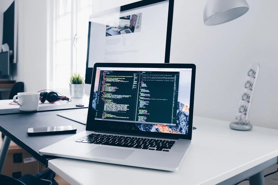 Developer working on a web application with code on screen
